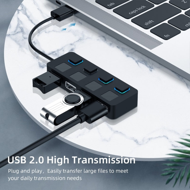 4포트 USB 2.0 허브 4개 스위치 포함, 4포트 4스위치 (블랙), 4포트 4스위치 (화이트)