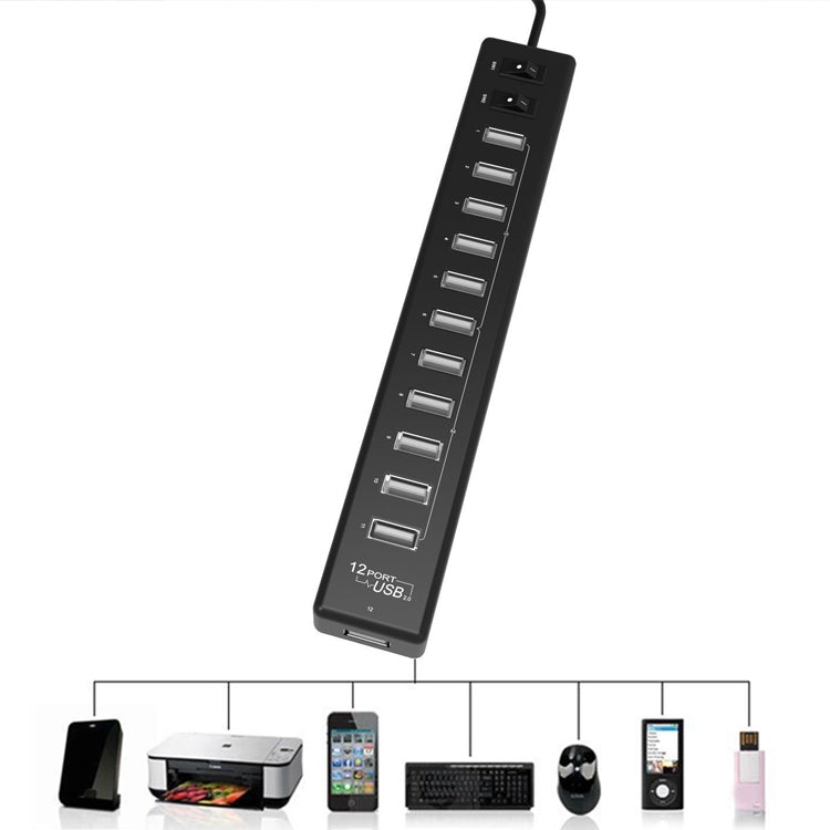 12포트 USB 2.0 허브, 노트북 / 넷북용 적합