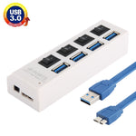 4포트 USB 3.0 허브, 초고속 5Gbps, 플러그 앤 플레이, 1TB 지원, 4포트 (블랙), 4포트 (화이트)