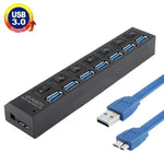 7포트 USB 3.0 허브, 슈퍼 스피드 5Gbps, 플러그 앤 플레이, 1TB 지원, 7포트 (블랙), 7포트 (화이트)