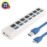 7포트 USB 3.0 허브, 슈퍼 스피드 5Gbps, 플러그 앤 플레이, 1TB 지원, 7포트 (블랙), 7포트 (화이트)