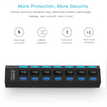 7포트 USB 3.0 허브, 슈퍼 스피드 5Gbps, 플러그 앤 플레이, 1TB 지원, 7포트 (블랙), 7포트 (화이트)
