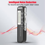 8GB 디지털 음성 녹음기 녹음기 MP3 플레이어, 전화 녹음 지원, VOX 기능, 전원: 2 x AAA 배터리(블랙)