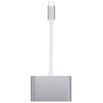 2 in 1 VGA 및 HDMI 암-USB-C / Type-C 수 허브 분배기 어댑터, VGA+HDMI