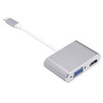 2 in 1 VGA 및 HDMI 암-USB-C / Type-C 수 허브 분배기 어댑터, VGA+HDMI