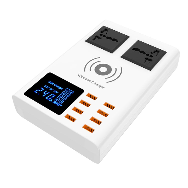 YC-CDA10W 10W 다중 포트 USB 지능형 디지털 디스플레이 고속 무선 충전기, 영국 플러그, SAS1048A, SAS1048B, SAS1048C