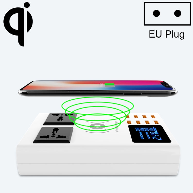 YC-CDA10W 10W 다중 포트 USB 지능형 디지털 디스플레이 고속 무선 충전기, 영국 플러그, SAS1048A, SAS1048B, SAS1048C