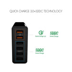 VEDFUN TurboCube D620 6포트 퀵 차지 3.0 + SDDC 기술 USB 충전기, EU/미국/영국 플러그