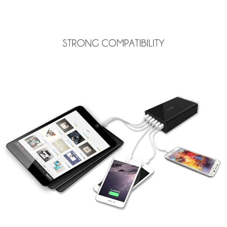 VEDFUN TurboCube D620 6포트 퀵 차지 3.0 + SDDC 기술 USB 충전기, EU/미국/영국 플러그