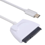 USB-C / Type-C에서 22핀 SATA 하드 드라이브 어댑터 케이블 변환기, 총 길이: 약 23cm