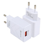 LZ-715 18W QC3.0 USB 단일 포트 고속 여행용 충전기, EU 플러그, EU 플러그