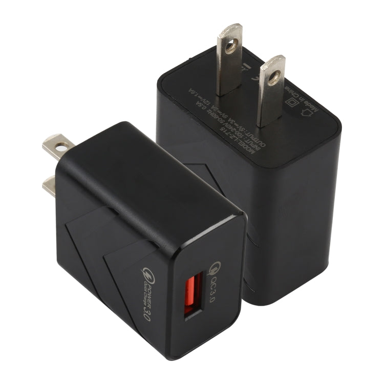 LZ-715 18W QC3.0 USB 단일 포트 고속 여행용 충전기, US 플러그, US 플러그