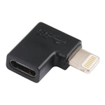 8핀 수컷 to USB-C / 타입-C 암컷 엘보 충전 어댑터, 8핀 수컷 to USB-C / 타입-C 암컷