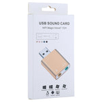 알루미늄 케이스 3.5mm 잭 외장 USB 사운드 카드 HIFI 매직 보이스 7.1 채널 어댑터 드라이버 무료 컴퓨터, 데스크탑, 스피커, 헤드셋, 마이크용, 알루미늄 7.1 채널 골드