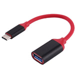 15cm 알루미늄 합금 헤드 USB-C / Type-C 3.1 수컷 to USB 3.0 암컷 OTG 변환 어댑터 케이블