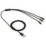 2A 1.2m 3 in 1 USB to 8핀 & USB-C / Type-C & 마이크로 USB 나일론 직조 충전 케이블