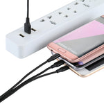 2A 1.2m 3 in 1 USB to 8핀 & USB-C / Type-C & 마이크로 USB 나일론 직조 충전 케이블