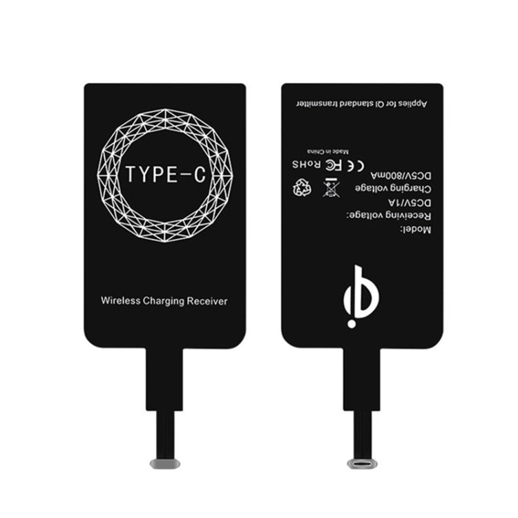 5V 800mA Qi 표준 무선 충전 수신기 USB-C / 타입-C 포트 포함, 타입-C 휴대폰용