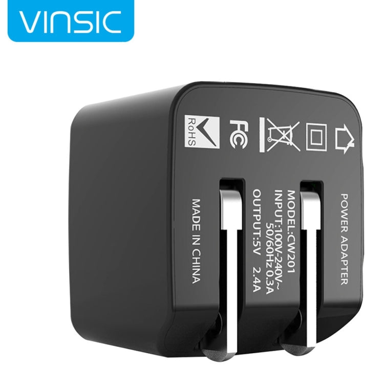 Vinsic 12W 5V 2.4A 출력 듀얼 USB 벽면 충전기 USB 충전기 어댑터