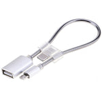 24cm 2A 마이크로 USB to USB 알루미늄 합금 호스 OTG 어댑터 데이터 충전 케이블 USB-C / Type-C 커넥터 포함