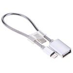 24cm 2A 마이크로 USB to USB 알루미늄 합금 호스 OTG 어댑터 데이터 충전 케이블 USB-C / Type-C 커넥터 포함