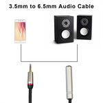 REXLIS TC128MF 3.5mm 수 to 6.5mm 암 오디오 어댑터 케이블, 길이: 60cm