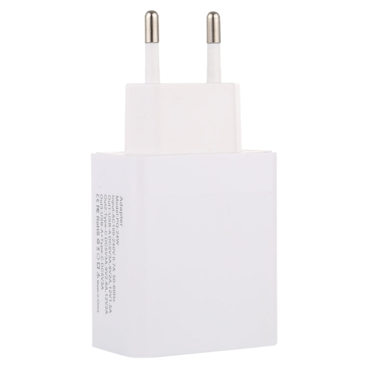 24W PD + QC3.0 고속 충전기 전원 어댑터 플러그 어댑터 EU 플러그, 24W EU 플러그