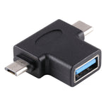 다기능 USB 3.0 암형 & USB-C / 타입-C 수형 & 마이크로 USB 수형 T자형 OTG 어댑터