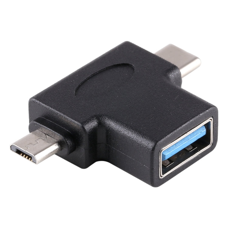 다기능 USB 3.0 암형 & USB-C / 타입-C 수형 & 마이크로 USB 수형 T자형 OTG 어댑터