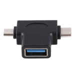 다기능 USB 3.0 암형 & USB-C / 타입-C 수형 & 마이크로 USB 수형 T자형 OTG 어댑터
