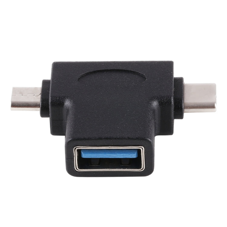 다기능 USB 3.0 암형 & USB-C / 타입-C 수형 & 마이크로 USB 수형 T자형 OTG 어댑터