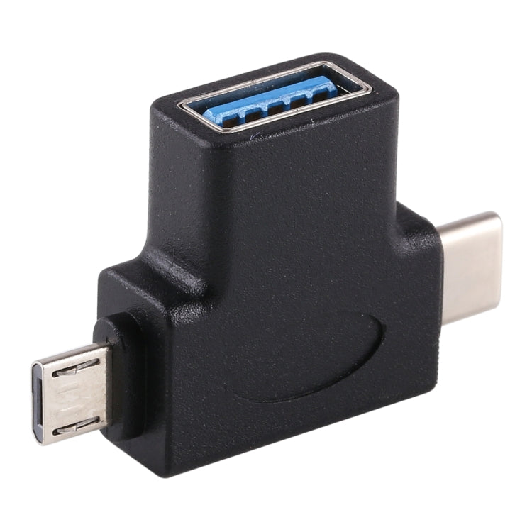 다기능 USB 3.0 암형 & USB-C / 타입-C 수형 & 마이크로 USB 수형 T자형 OTG 어댑터