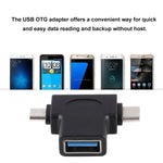 다기능 USB 3.0 암형 & USB-C / 타입-C 수형 & 마이크로 USB 수형 T자형 OTG 어댑터