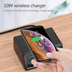 X9 9-in-1 QC 3.0 USB 인터페이스 + 6 USB 포트 + PD 65W 포트 + QI 무선 고속 충전 다기능 충전기 LED 디스플레이 포함, X9