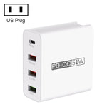 WLX-A6 4포트 고속 충전 USB 여행용 충전기 전원 어댑터, US 플러그