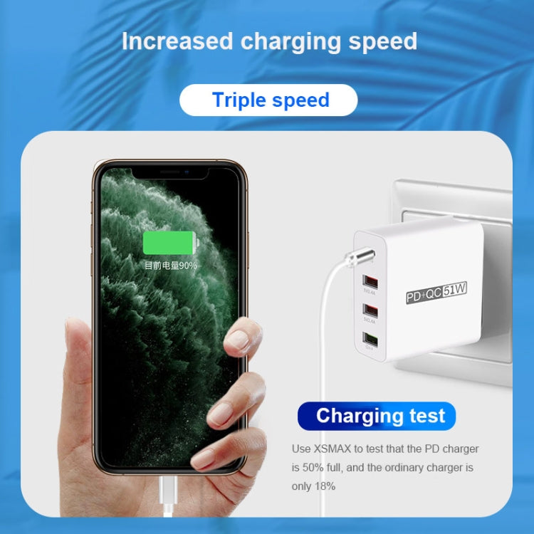 WLX-A6 4포트 고속 충전 USB 여행용 충전기 전원 어댑터, US 플러그