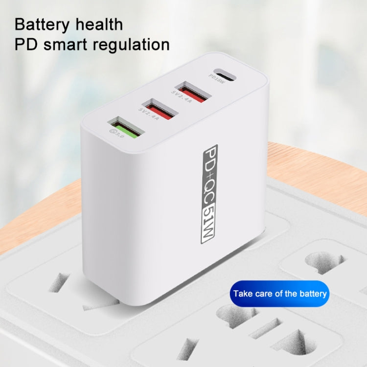 WLX-A6 4포트 고속 충전 USB 여행용 충전기 전원 어댑터, US 플러그