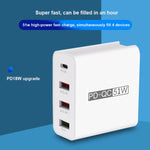 WLX-A6 4포트 고속 충전 USB 여행용 충전기 전원 어댑터, US 플러그