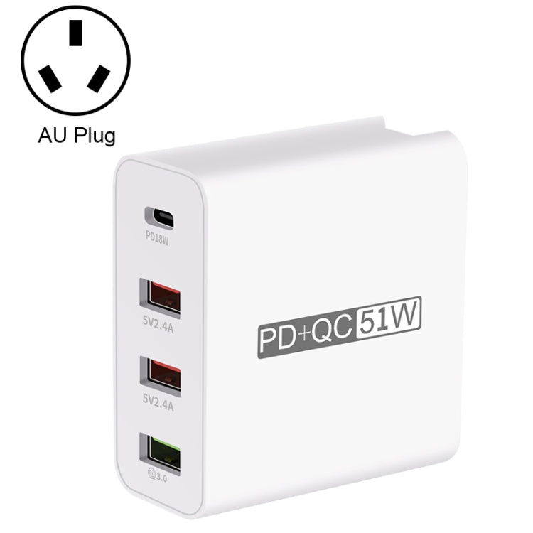 WLX-A6 4포트 고속 충전 USB 여행용 충전기 전원 어댑터, AU 플러그