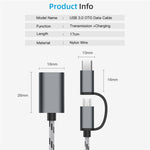 USB 3.0 암 to 마이크로 USB + USB-C / 타입-C 수 충전 + 전송 OTG 나일론 꼬임 어댑터 케이블, 케이블 길이: 17cm, 마이크로 USB 17cm 그레이, 마이크로 USB 17cm 골드
