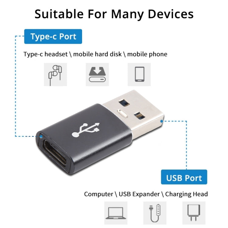 3개 세트 USB-C / Type-C 암-USB 3.0 수 알루미늄 합금 어댑터, 충전 및 데이터 전송 지원, USB 3.0