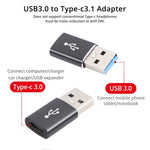 3개 세트 USB-C / Type-C 암-USB 3.0 수 알루미늄 합금 어댑터, 충전 및 데이터 전송 지원, USB 3.0