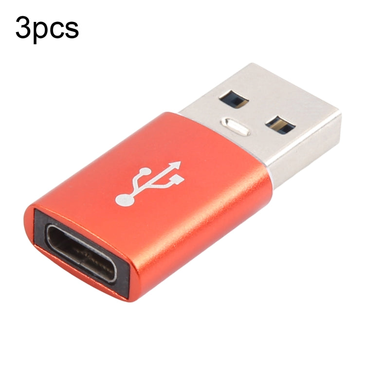 3개 세트 USB-C / Type-C 암-USB 3.0 수 알루미늄 합금 어댑터, 충전 및 데이터 전송 지원, USB 3.0