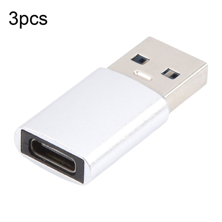 3개 세트 USB-C / Type-C 암-USB 3.0 수 알루미늄 합금 어댑터, 충전 및 데이터 전송 지원, USB 3.0