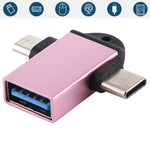 USB 3.0 암형 to USB-C / 타입-C 수형 + 마이크로 USB 수형 다기능 OTG 어댑터 슬링 홀 포함