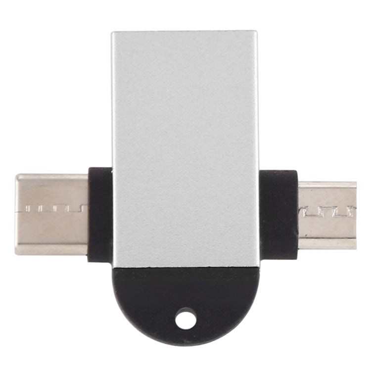 USB 3.0 암형 to USB-C / 타입-C 수형 + 마이크로 USB 수형 다기능 OTG 어댑터 슬링 홀 포함
