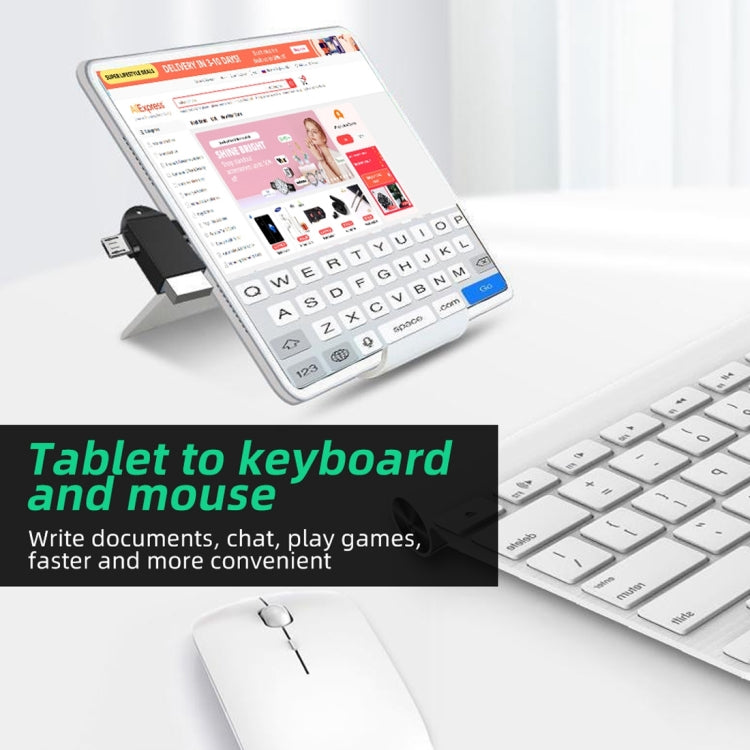 USB 3.0 암형 to USB-C / 타입-C 수형 + 마이크로 USB 수형 다기능 OTG 어댑터 슬링 홀 포함