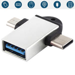 USB 3.0 암형 to USB-C / 타입-C 수형 + 마이크로 USB 수형 다기능 OTG 어댑터 슬링 홀 포함