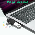 USB 3.0 암형 to USB-C / 타입-C 수형 + 마이크로 USB 수형 다기능 OTG 어댑터 슬링 홀 포함