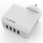 LDNIO A4403 4.4A 4포트 USB 스마트 여행용 충전기, EU 플러그, SAS5293AU, SAS5293EU, SAS5293UK, SAS5293US